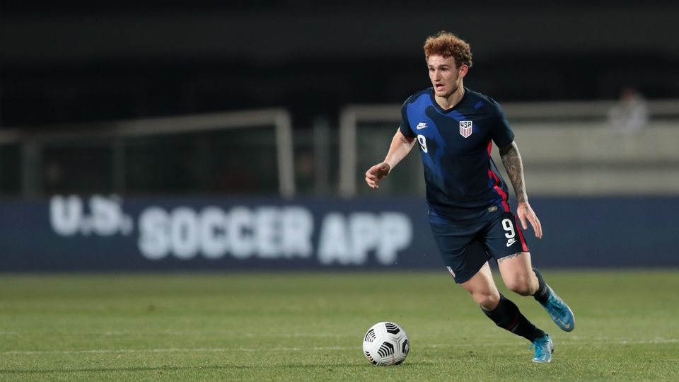 Footballer Josh Sargent playing football for the USA